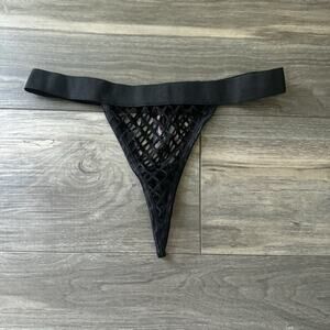 Dreamgirl Black Fishnet G-String Thong – Size S/M
